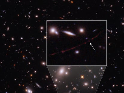 An image taken by the Hubble telescope showing the galaxy where Earendel is located.
