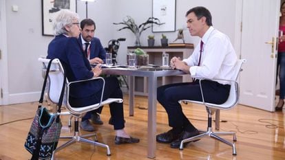 Sánchez during the interview with EL PAÍS on Friday of last week.