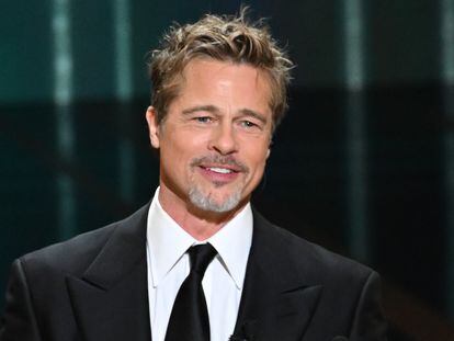 Brad Pitt, on stage at the 48th edition of the César Film Awards, on February 24, 2023, in Paris.