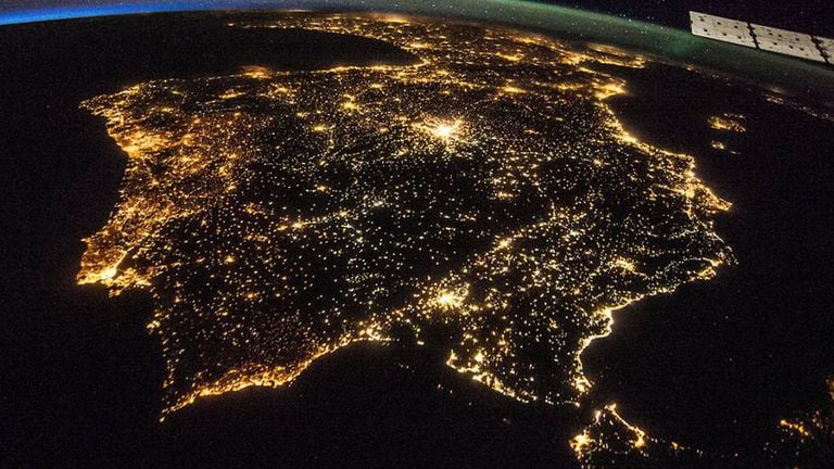 Spain as seen from the International Space Station.