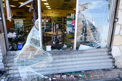 Shown is the aftermath of ransacked liquor store in Philadelphia, Wednesday, Sept. 27, 2023