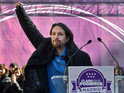 Podemos leader Pablo Iglesias during a recent political rally in Madrid.