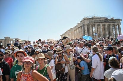 Thousands of tourists visit the Parthenon in Athens every year.