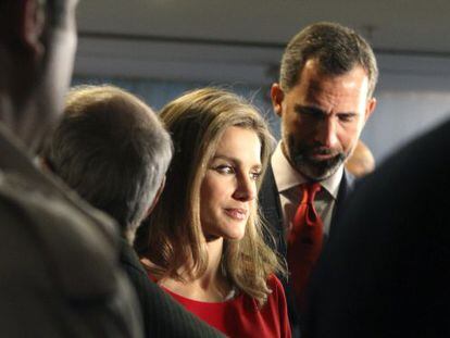 Prince Felipe and Princess Letizia, after the vote was announced. 