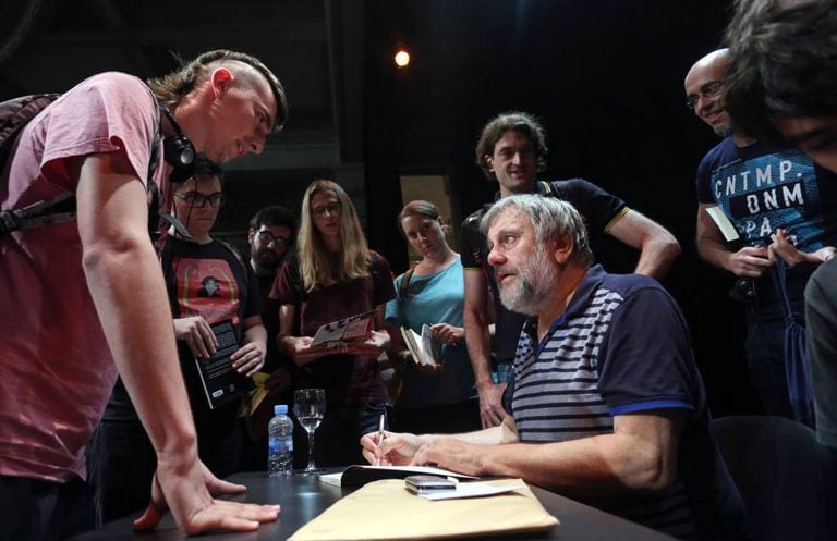 Slavoj Zizek at Madrid's Círculo de Bellas Artes on Wednesday.