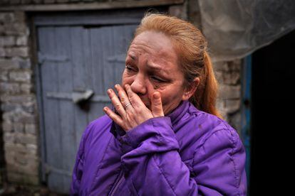 Olga, a 46-year-old resident who refuses to leave her house in Kupiansk.