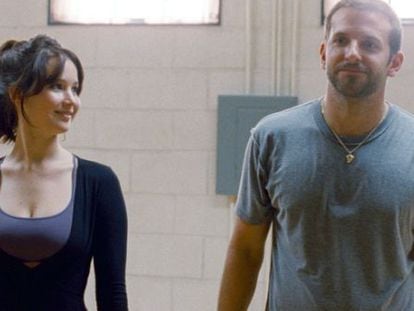 Odd couple: Jennifer Lawrence and Bradley Cooper in Silver Linings Playbook