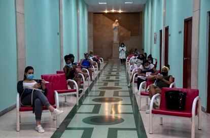 Patients wait to see a doctor at the Leonor Pérez Maternity Center in Havana in January of this year.