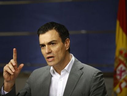 Socialist chief Pedro Sánchez in Congress last week.