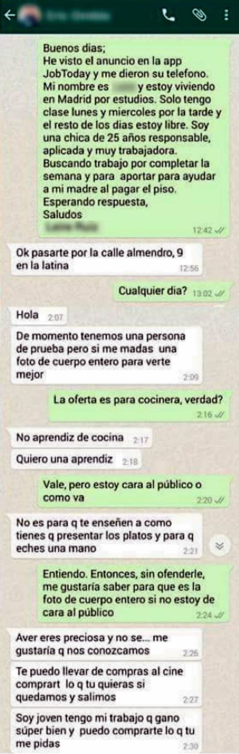 Viral Whatsapp Messages Ardent Spanish Chef S Whatsapp Proposition Is A Recipe For Dismissal News El Pais In English