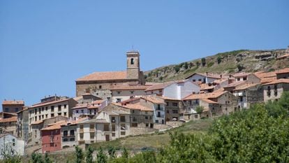 Valdelinares in Teruel province, the highest village in Spain.
