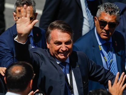 Former Brazilian president Jair Bolsonaro, on December 10, at the inauguration of the far-right Argentine president Javier Milei, in Buenos Aires, Argentina.