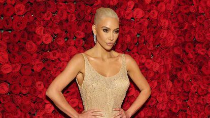 Kim Kardashian wearing Marilyn Monroe’s iconic dress at the Met Gala.
