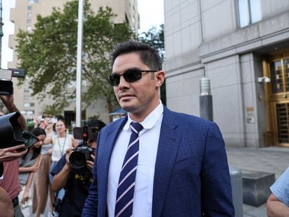 Ryan Salame, the former co-chief executive of FTX Digital Markets, exits the Federal Court after he pleaded guilty on two charges including conspiring to make unlawful U.S. political contributions, in New York City, U.S., September 7, 2023.