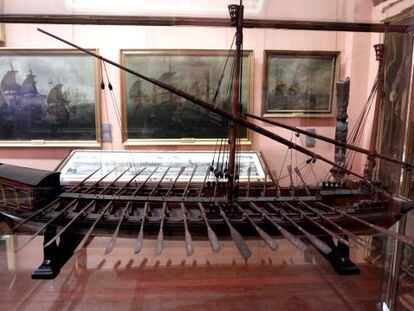 A model of a galley in the Naval Museum. 