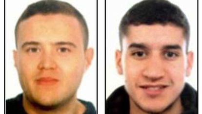 Suspected cell members Mohamed Hychami (left) and Younes Abouyaaqoub.