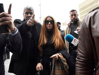 Shakira arriving at the Barcelona courthouse on Thursday.