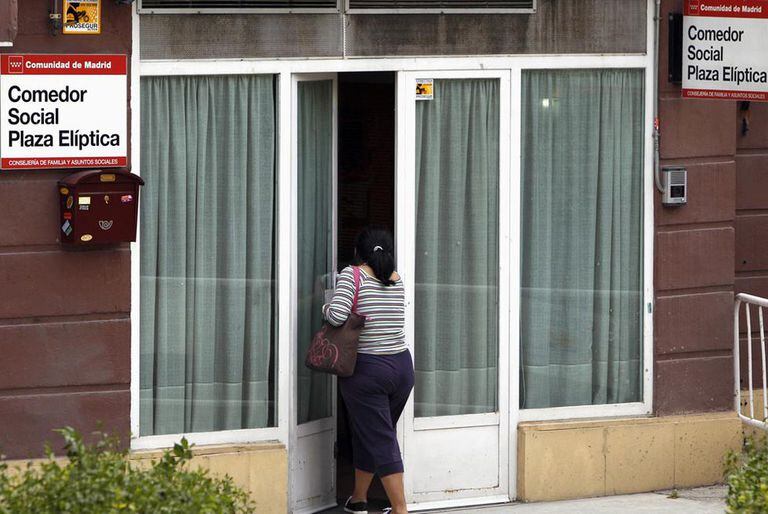 A soup kitchen in Madrid.