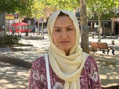 Afghan attorney Hussnia Bakhtiyari, a refugee in Spain, during her interview with El País in Madrid in August 2023.