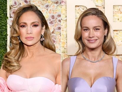 Jennifer Lopez and Brie Larson at the Golden Globes.