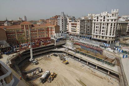 The construction site for the new Barceló market, in central Madrid, which is several years behind schedule.
