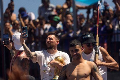 Leo Messi during Argentina's World Cup celebrations in Buenos Aires.