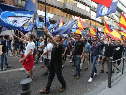 Far right demonstrators in Madrid on Saturday.