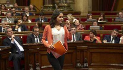Inés Arrimadas of Ciudadanos wants a no-confidence vote against the Catalan government.