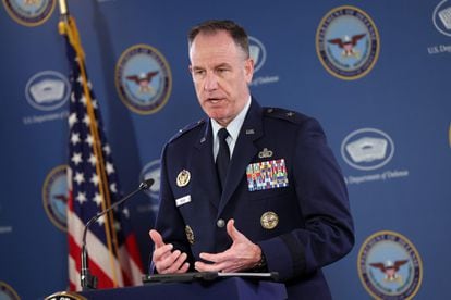 Pentagon Press Secretary Brig. Gen. Pat Ryder holds a press briefing at the Pentagon on February 8, 2023 in Arlington, Virginia.