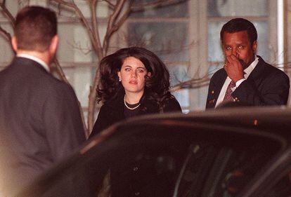 A 22-year-old Monica Lewinsky arriving at the White House.