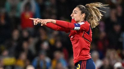 Spain's Olga Carmona celebates her World Cup final goal against England. 