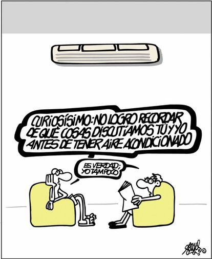 - It's funny, I can't remember what it is we used to argue about before we got the air conditioning. - It's true, neither can I.