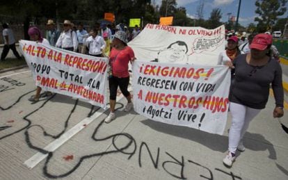A demonstration for the missing students in Guerrero.