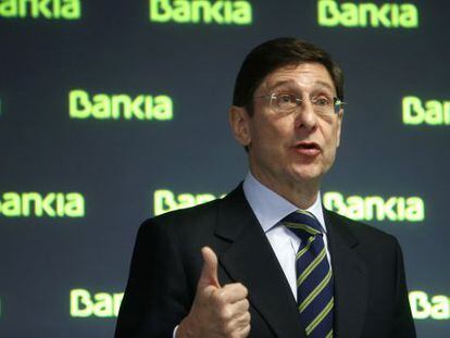 Bankia Chairman José Ignacio Goirigolzarri, during Monday’s press conference.