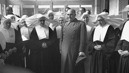 Francisco Franco opens a military health clinic in Madrid in 1949.
