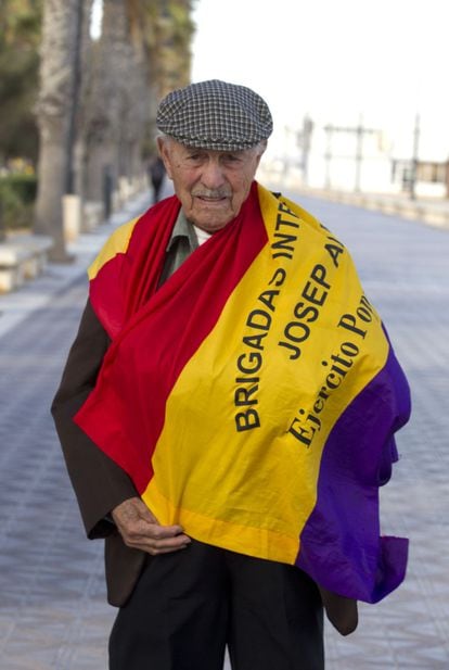The international brigade volunteer Josep Almudéver, in Valencia, in an image from 2013.