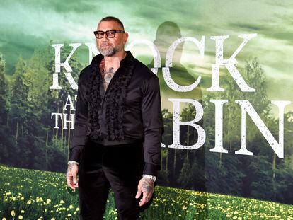 Dave Bautista attends the "Knock at the Cabin" world premiere at Jazz at Lincoln Center's Frederick P. Rose Hall on Monday, Jan. 30, 2023, in New York.