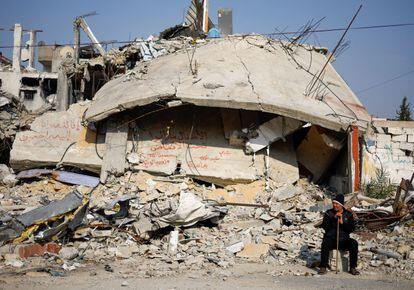 A house bombed by the Israeli army in Rafah, southern Gaza, January 9.