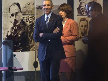 President Obama during his visit to the José Martí memorial in Havana on Monday.