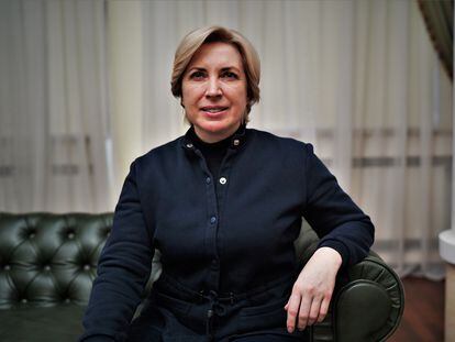Irina Vereshchuk, Deputy Prime Minister of Ukraine and Minister of Reintegration of Temporarily Occupied Territories, during an interview with EL PAÍS on March 11 in Kyiv.