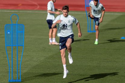 Diego Llorente during a training session.