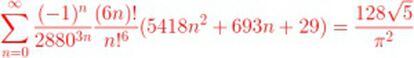 One of Jesús Guillera’s formulas for pi.