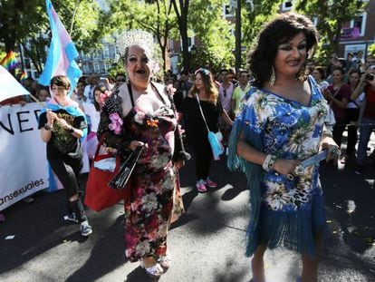 Participants at the Word Pride Madrid 2017 parade.