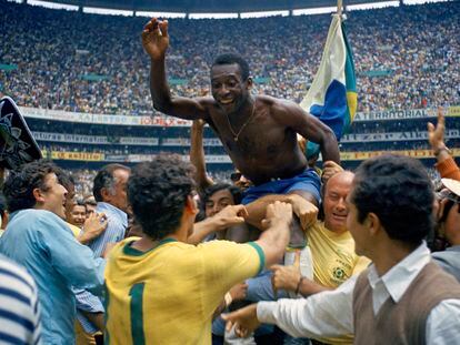 Pelé after winning the World Cup on June 21, 1970.