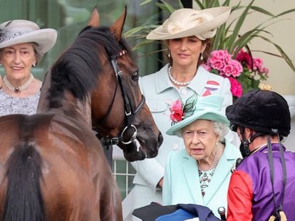 Queen Elizabeth II  at Ascot Racecourse on June 19, 2021 in Ascot, England.