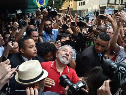 Former Brazilian president Luiz Inácio Lula da Silva after a recent press conference.