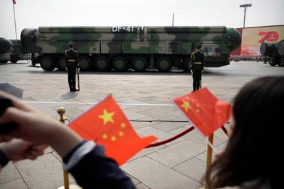 A DF-41 intercontinental ballistic missile, in a military parade of the Chinese Armed Forces, in 2019 in Beijing.