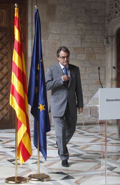 Catalan premier Artur Mas at a press conference on Wednesday.