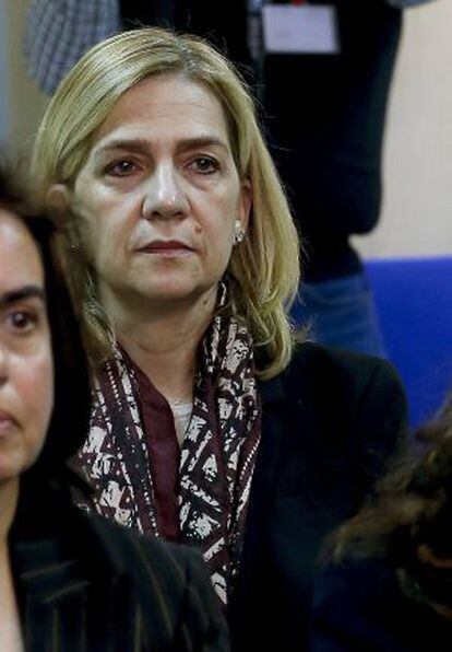Cristina de Borbón in the Palma de Mallorca courthouse on Monday.