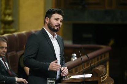 ERC spokesman Gabriel Rufián called the Citizen Safety Law a “dirty trick” pulled by the PP.